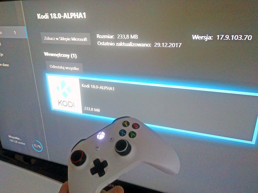 Kodi 18.0-ALPHA1 Xbox One